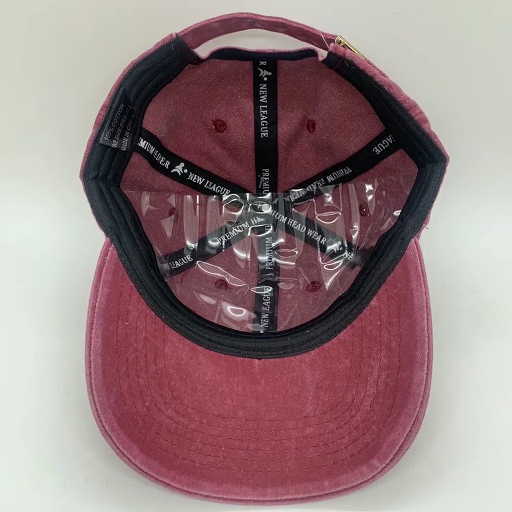 New League NEW 100% Cotton Cap Ash Washed Purple One Size Adjustable Baseball